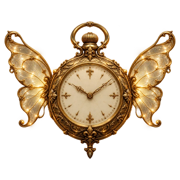 Winged timepiece trophy